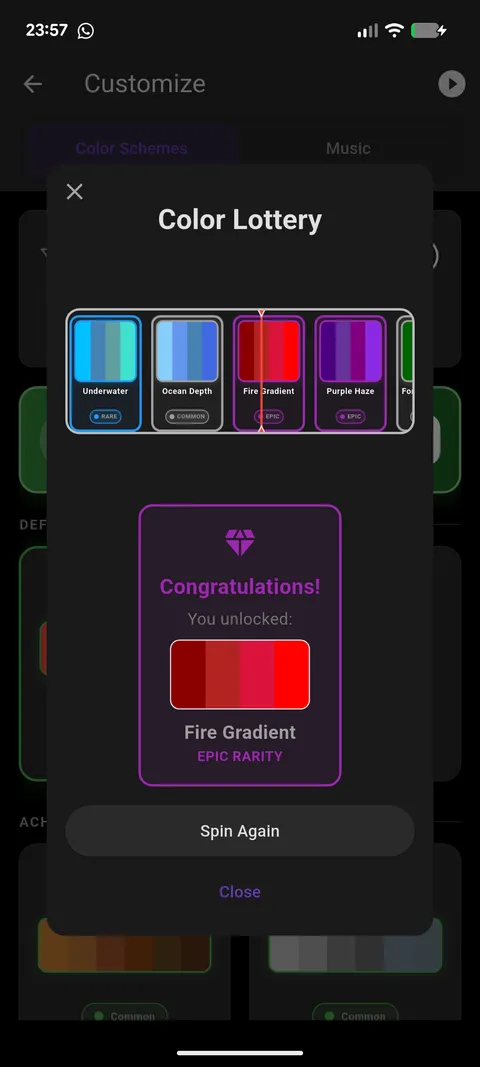 Leaderboard screen with high scores